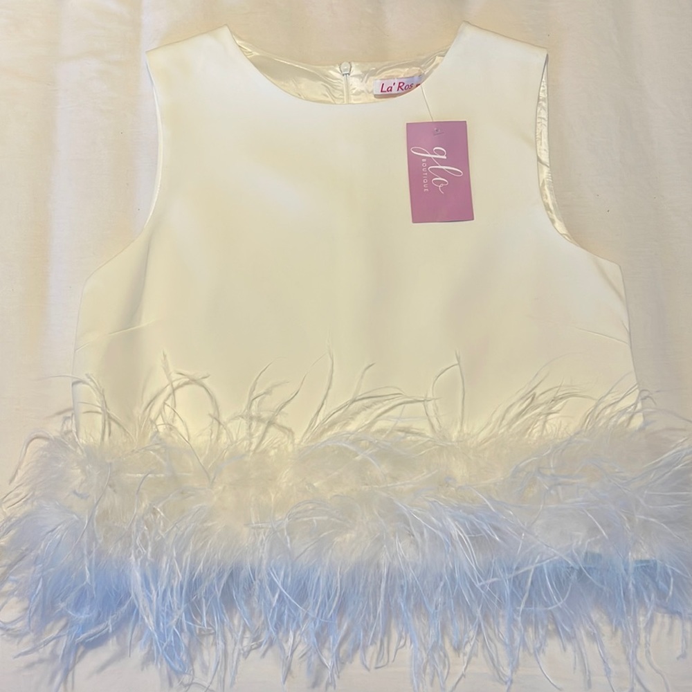 Boutique feather top